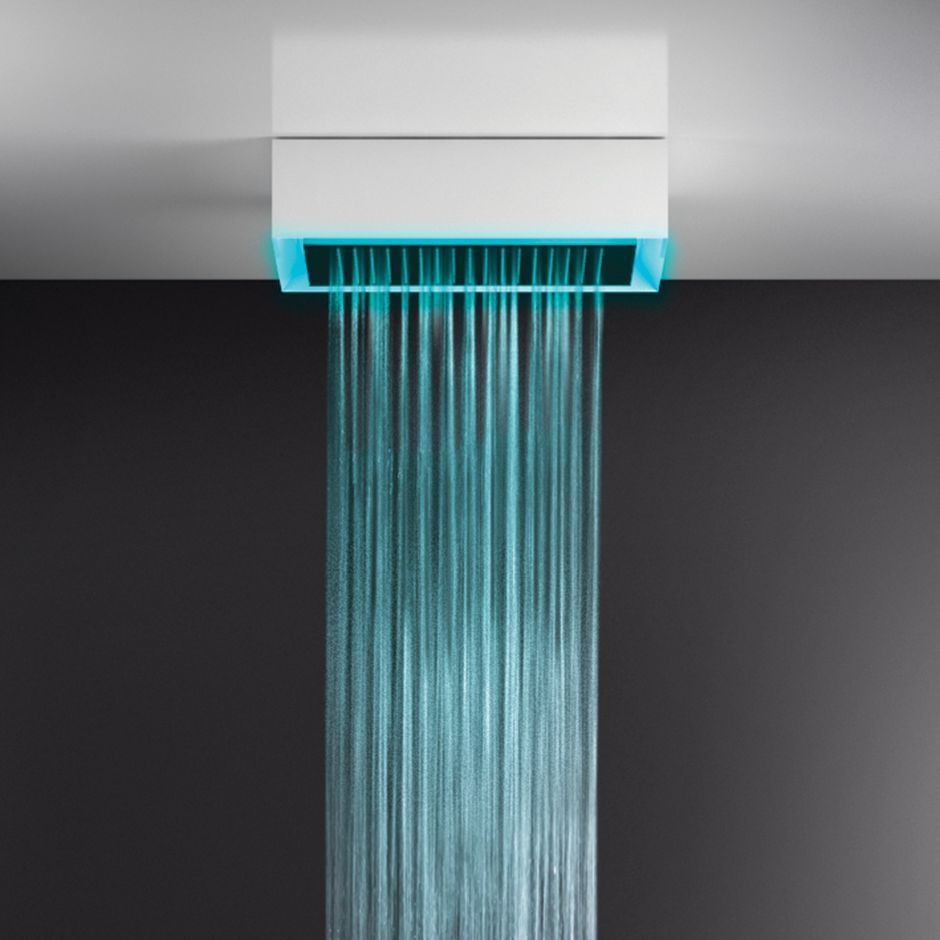 Gessi 57403 17-11/16 X 23-7/16 Exposed Shower System With Rainfall Function White 1