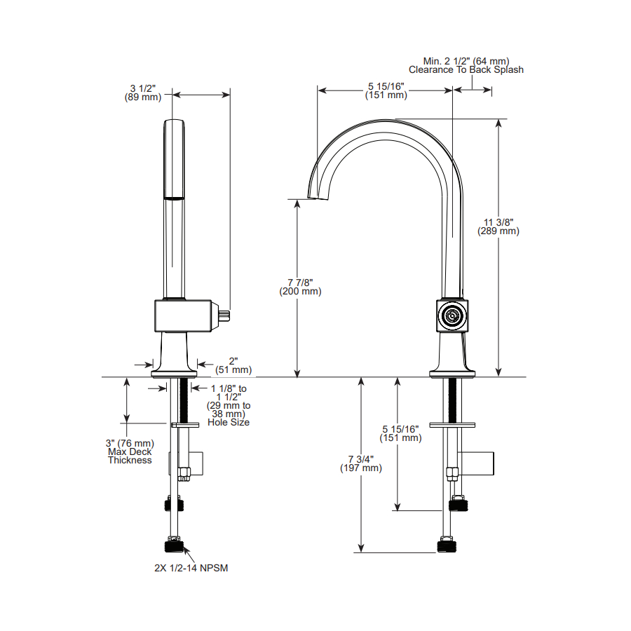 Brizo 61022LF-PCLHP Bar Faucet With Arc Spout Less Handle