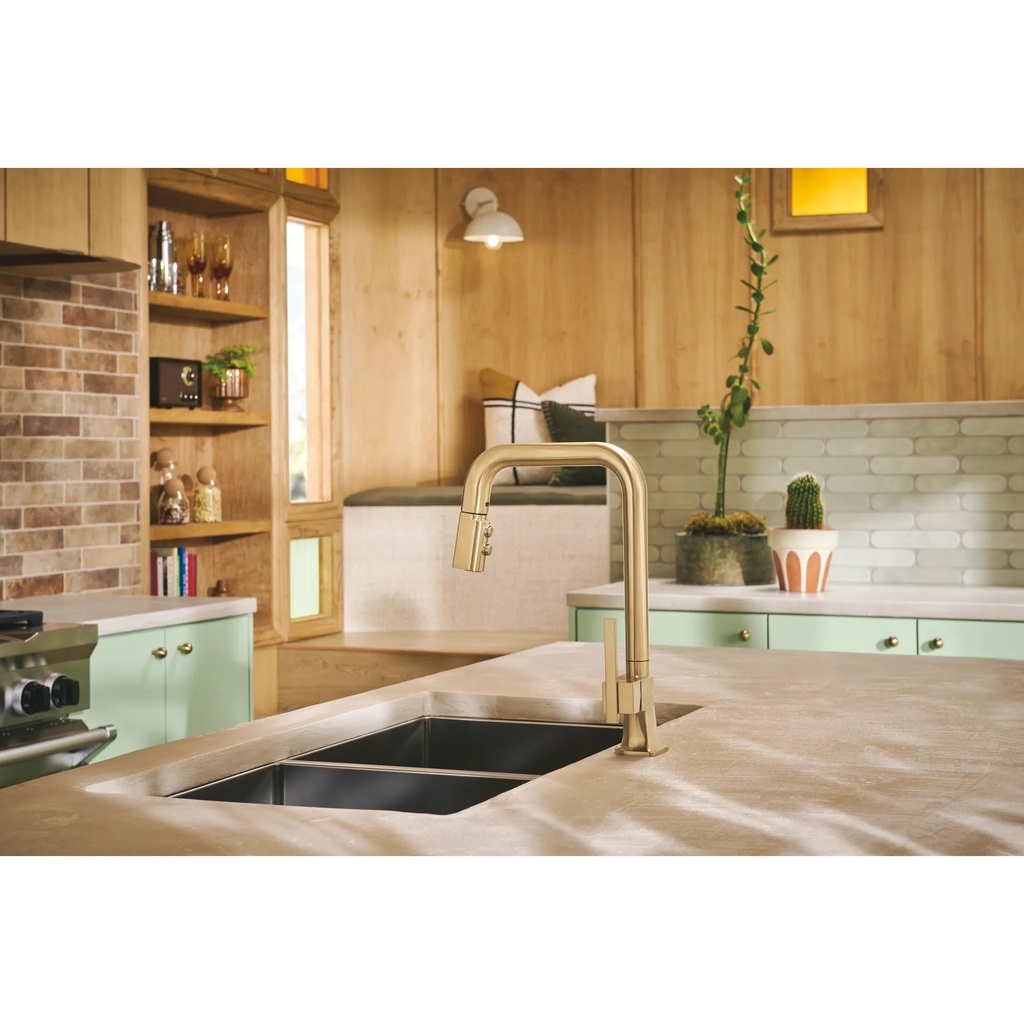 Brizo 63023LF-BNXWDLHP Pull-Down Faucet With Square Spout Les