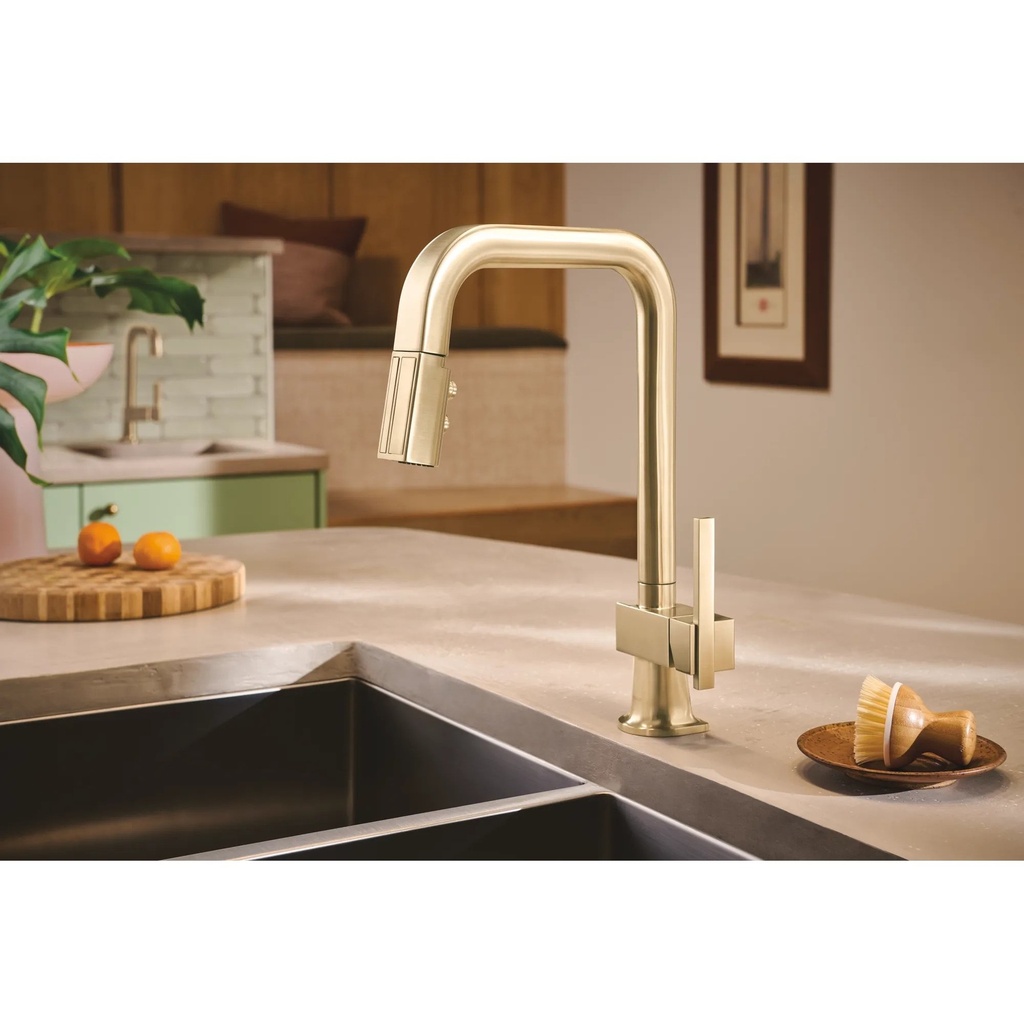 Brizo 63023LF-GLWDLHP Pull-Down Faucet With Square Spout Les