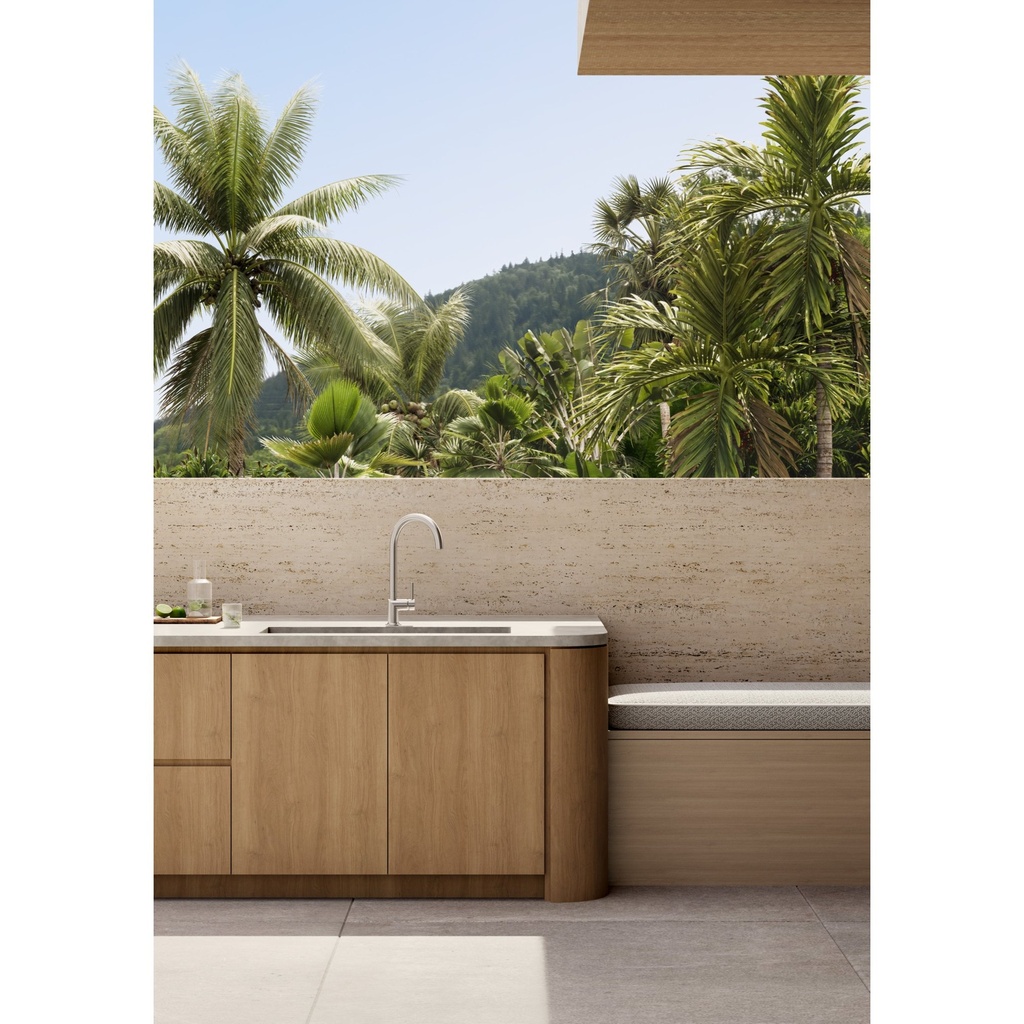 Brizo 63075LF-SSLHP-OD Odin Deck Mount Faucet With Arc Spout Less