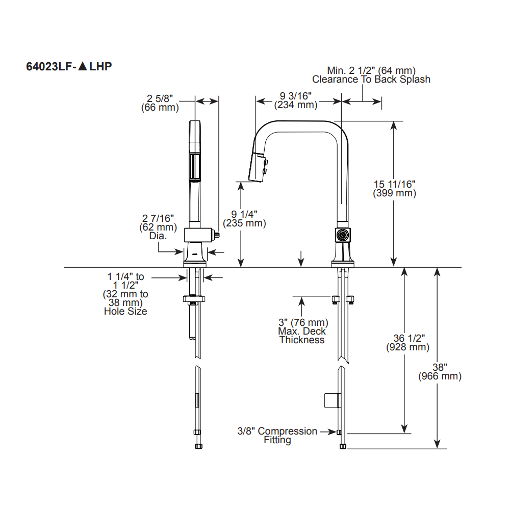 Brizo 64023LF-BNXWDLHP Smarttouch Pull-Down Faucet With Square