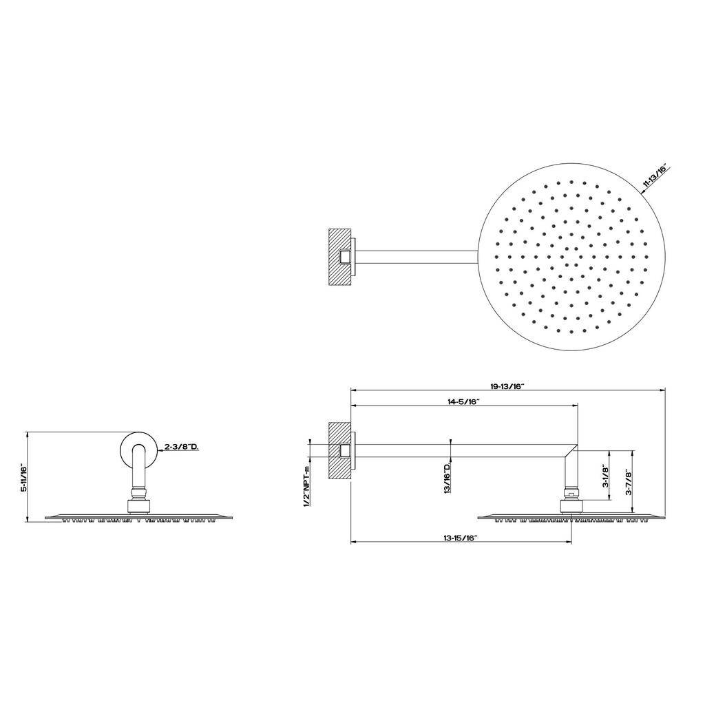 Gessi 39349 Wall Mounted Pivotable Shower Head With Arm Steel Mirror 2
