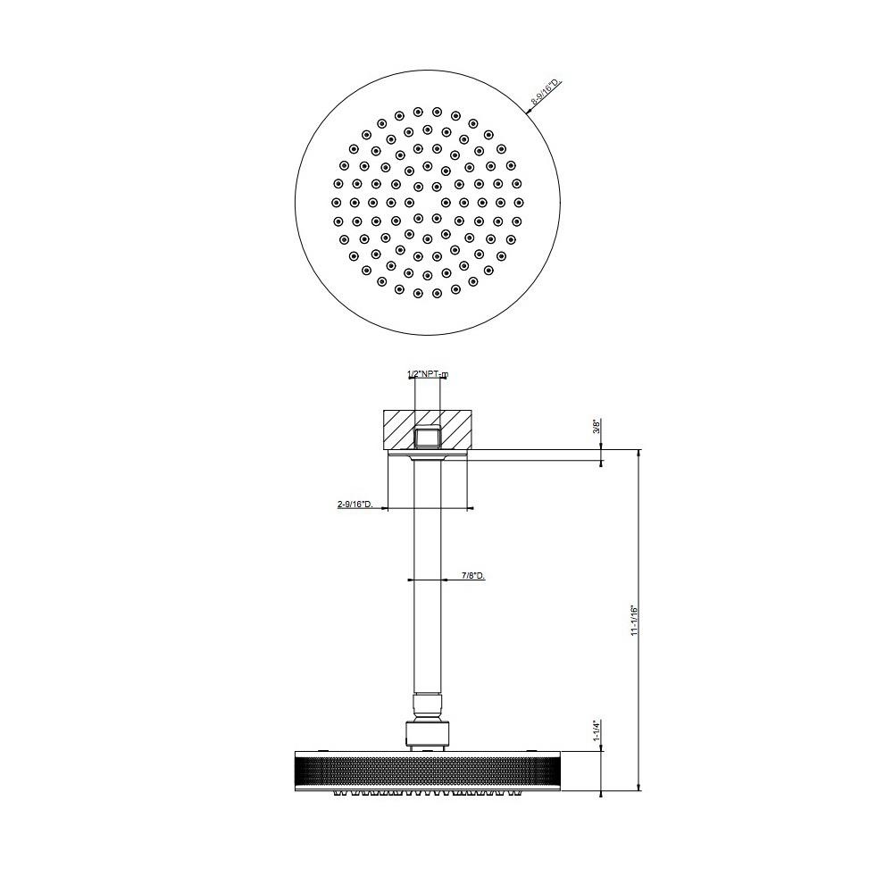 Gessi 58186 Inciso Ceiling Mounted Adjustable Showerhead Chrome 2