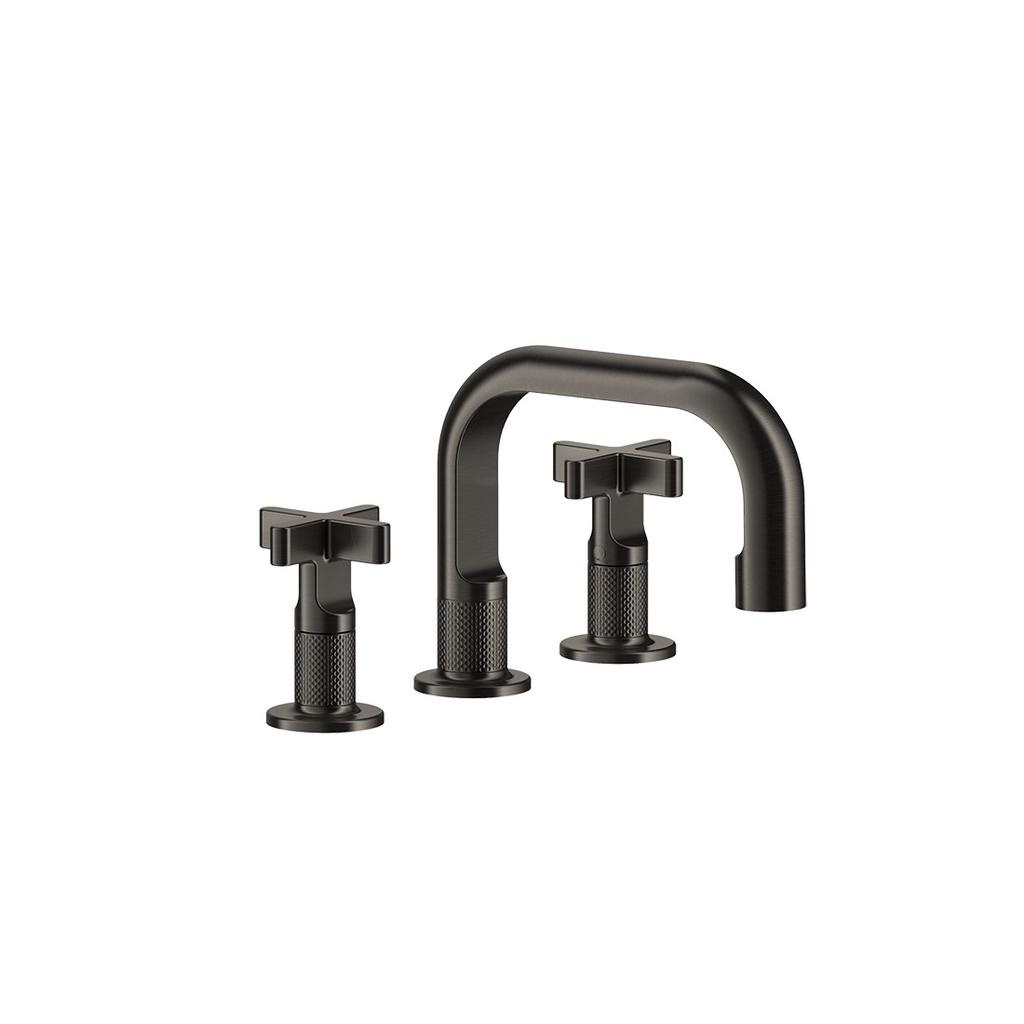 Gessi 58112 Inciso Three Hole Basin Mixer With Spout Chrome 1