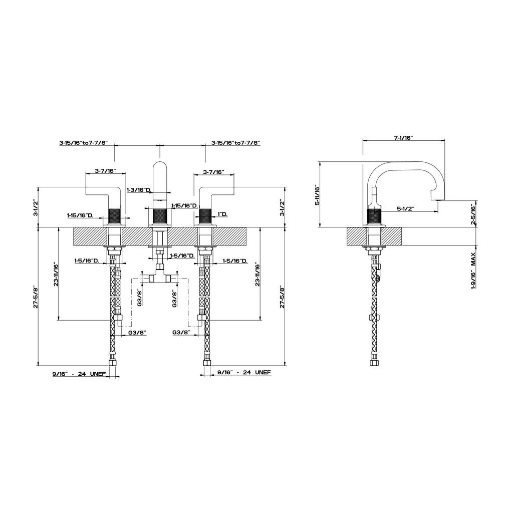Gessi 58012 Inciso Three Hole Basin Mixer With Spout Chrome 2