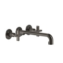 Gessi 58192 Inciso Three Hole Wall Mounted Basin Mixer Trim Chrome 1
