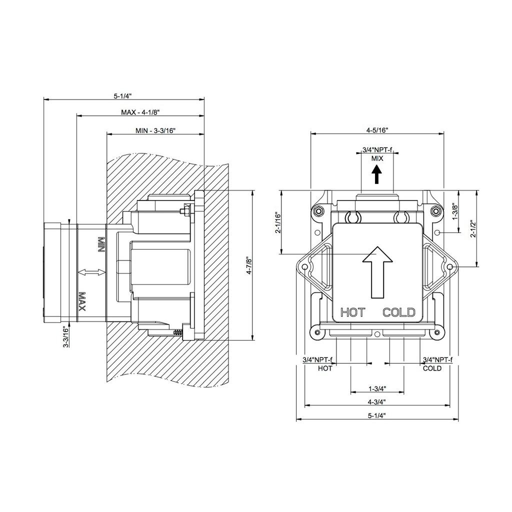 Gessi 39681 Inciso In Wall Thermostatic Rough Valve 2