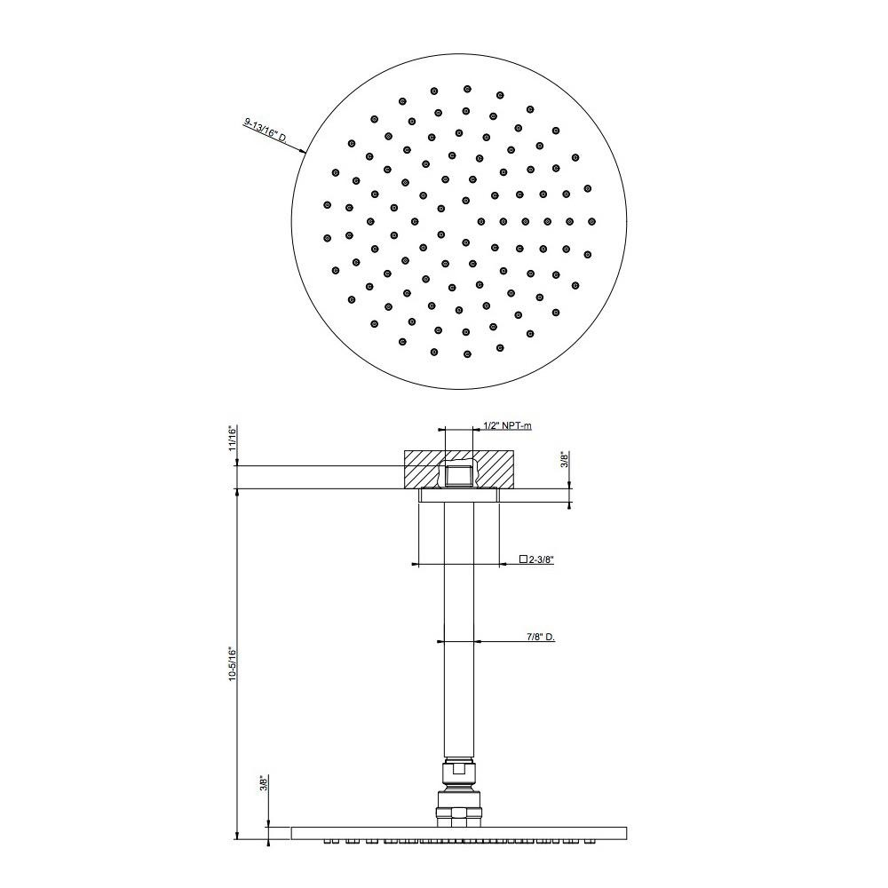 Gessi 59152 Rilievo Ceiling Mounted Adjustable Shower Head Chrome 2