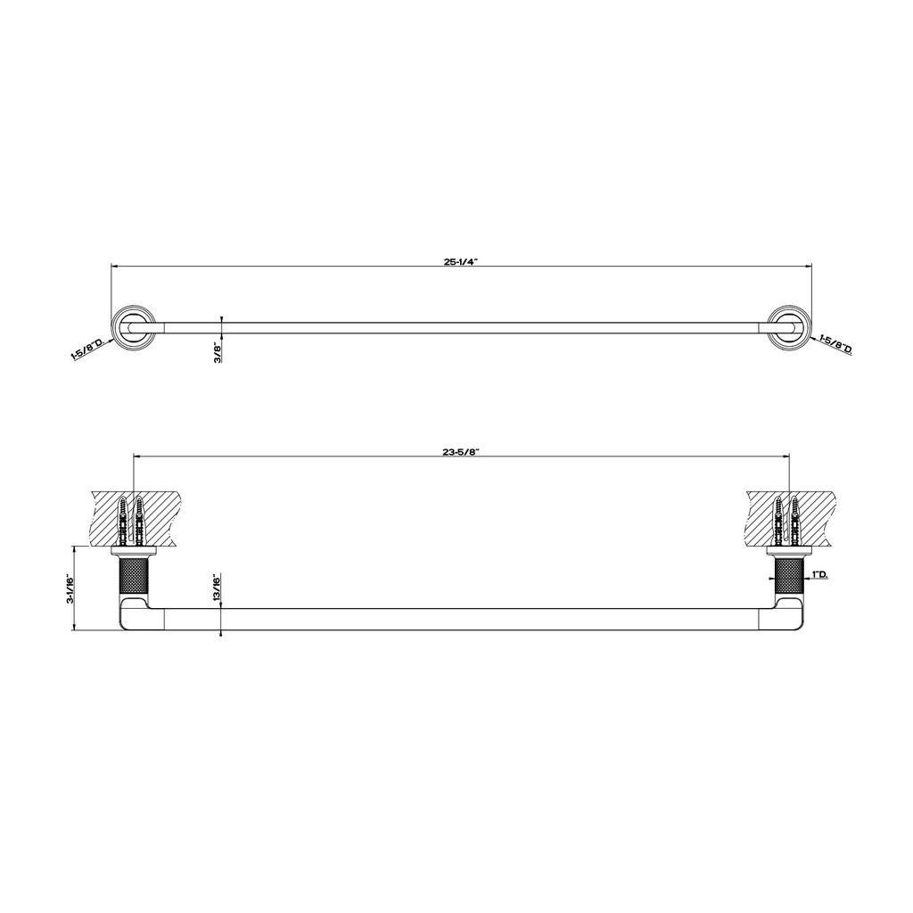 Gessi 58503 Inciso Wall Mounted 24" Towel Bar Chrome 2
