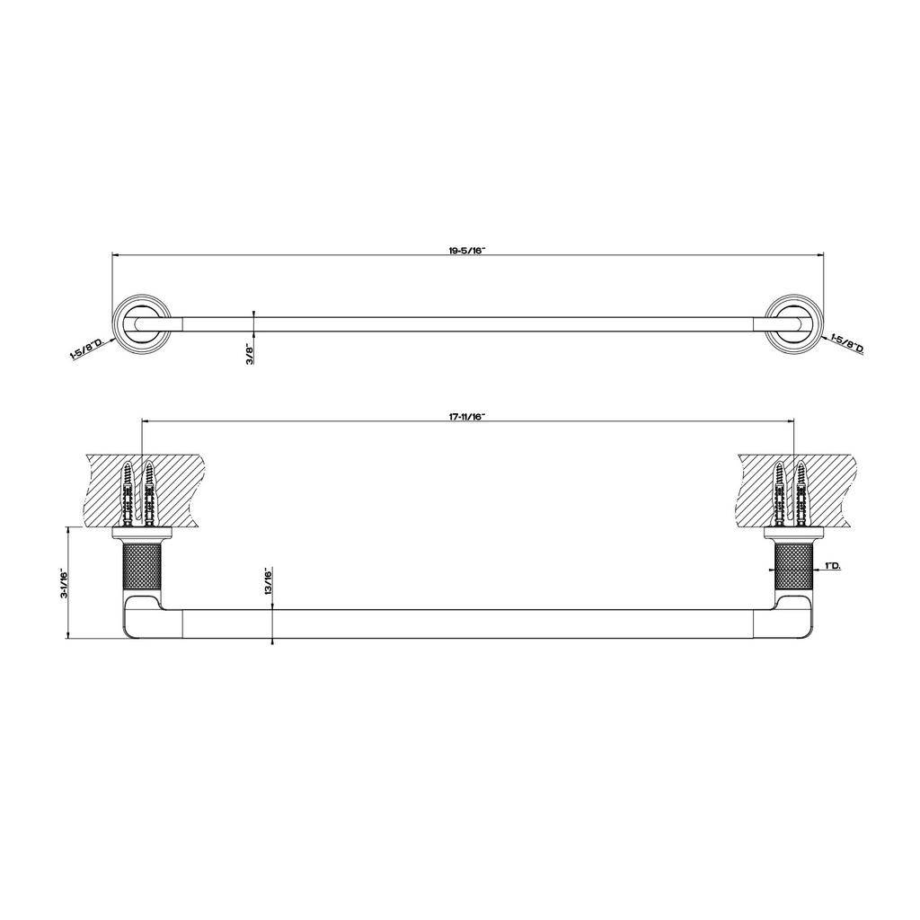 Gessi 58500 Inciso Wall Mounted 18" Towel Bar Chrome 2