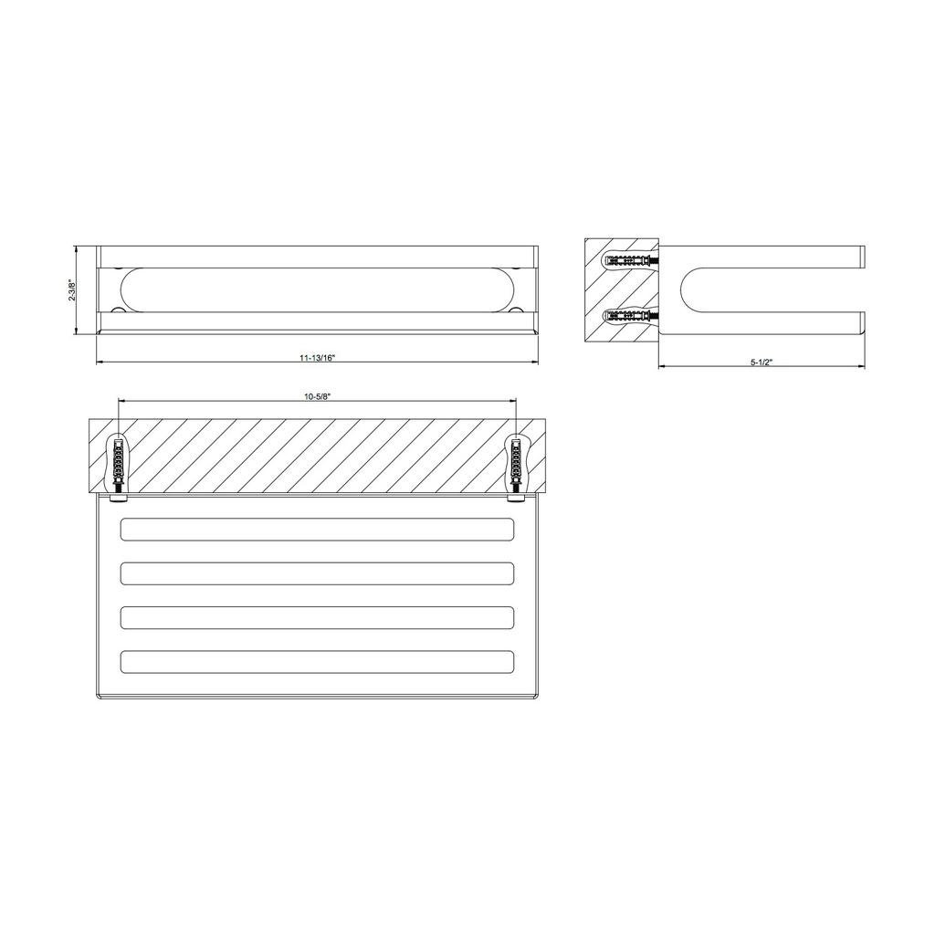 Gessi 59549 Rilievo 12" Shelf Chrome 2