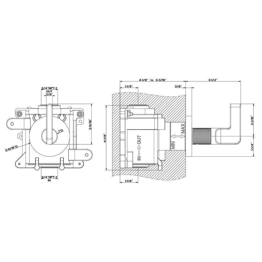 Gessi 58263 Inciso Individual Thermostatic Volume Control Trim Chrome 2