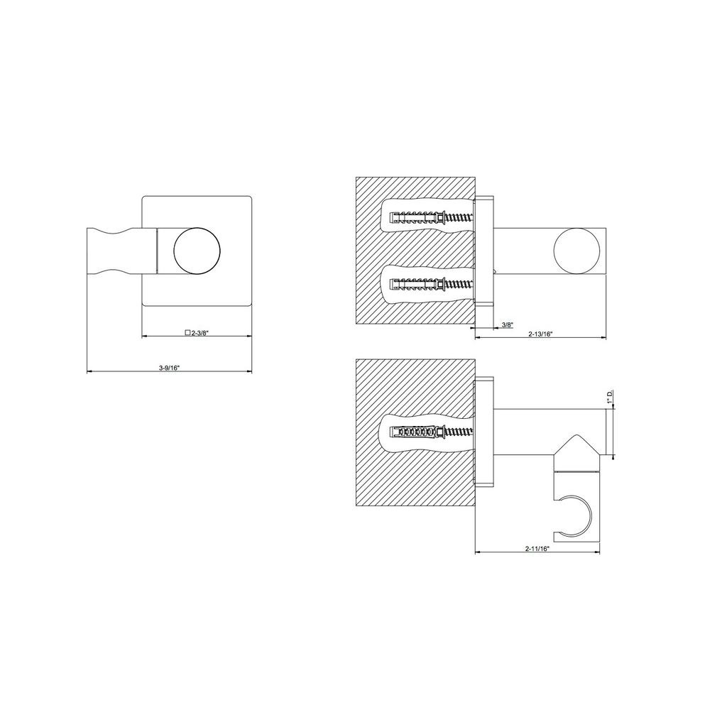 Gessi 59160 Rilievo Adjustable Handshower Hook Chrome 2