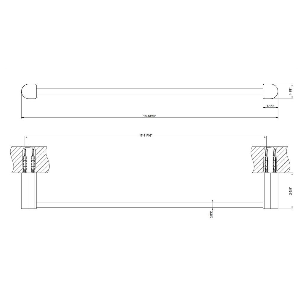 Gessi 59400 Rilievo 18" Centre Distance Towel Rail Chrome 2