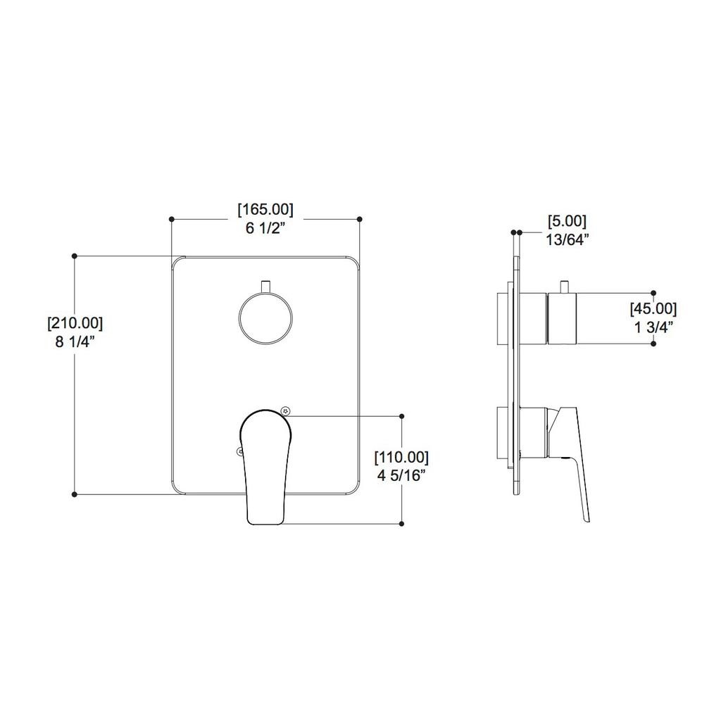 ALT 70822 Via Dante Uniplex P23 Trim Kit 2 Way Non Shared Chrome 2