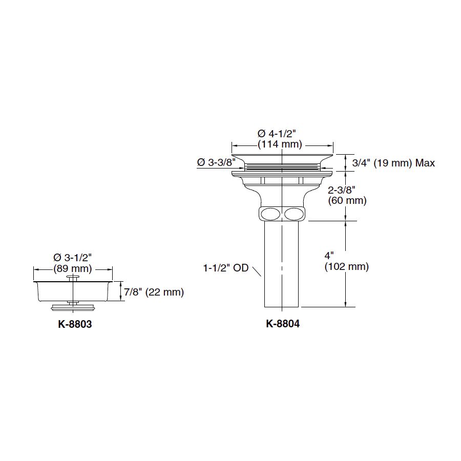 Kohler 8803-CP Duostrainer Sink Basket Strainer 2