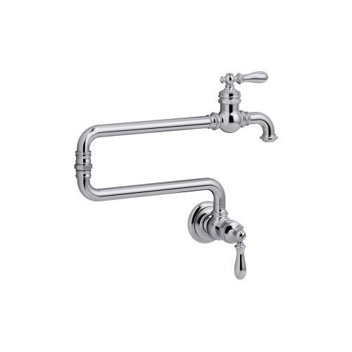 Kohler 99270-CP Artifacts Single-Hole Wall-Mount Pot Filler Kitchen Sink Faucet With 22 Extended Spout 1