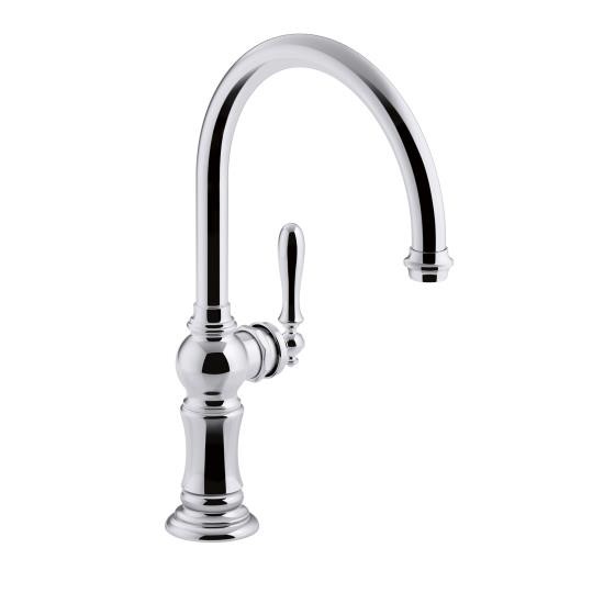 Kohler 99263-CP Artifacts Single-Handle Kitchen Sink Faucet With 14-11/16 Swing Spout Arc Spout Design 3