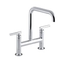 Kohler 7547-4-CP Purist Deck-Mount Bridge Faucet 1