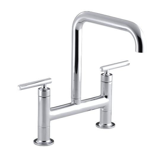 Kohler 7547-4-CP Purist Deck-Mount Bridge Faucet 3