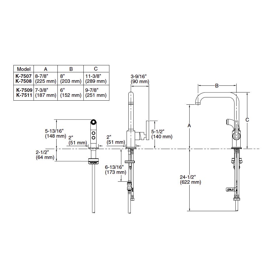 Kohler 7508-CP Purist Primary Swing Spout With Spray 2