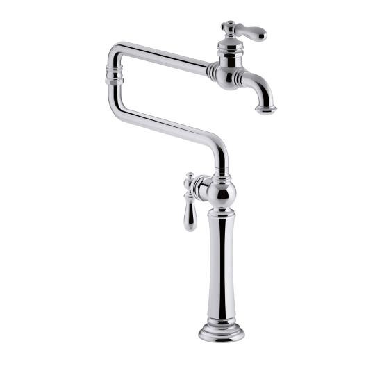 Kohler 99271-CP Artifacts Single-Hole Deck-Mount Pot Filler Kitchen Sink Faucet With 22 Extended Spout 1