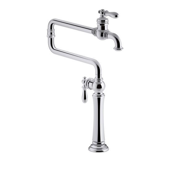 Kohler 99271-CP Artifacts Single-Hole Deck-Mount Pot Filler Kitchen Sink Faucet With 22 Extended Spout 3