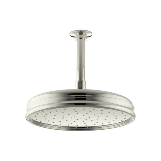 Kohler 13693-SN Traditional Round 10 Rainhead With Katalyst Air-Induction Spray 2.5 Gpm 2
