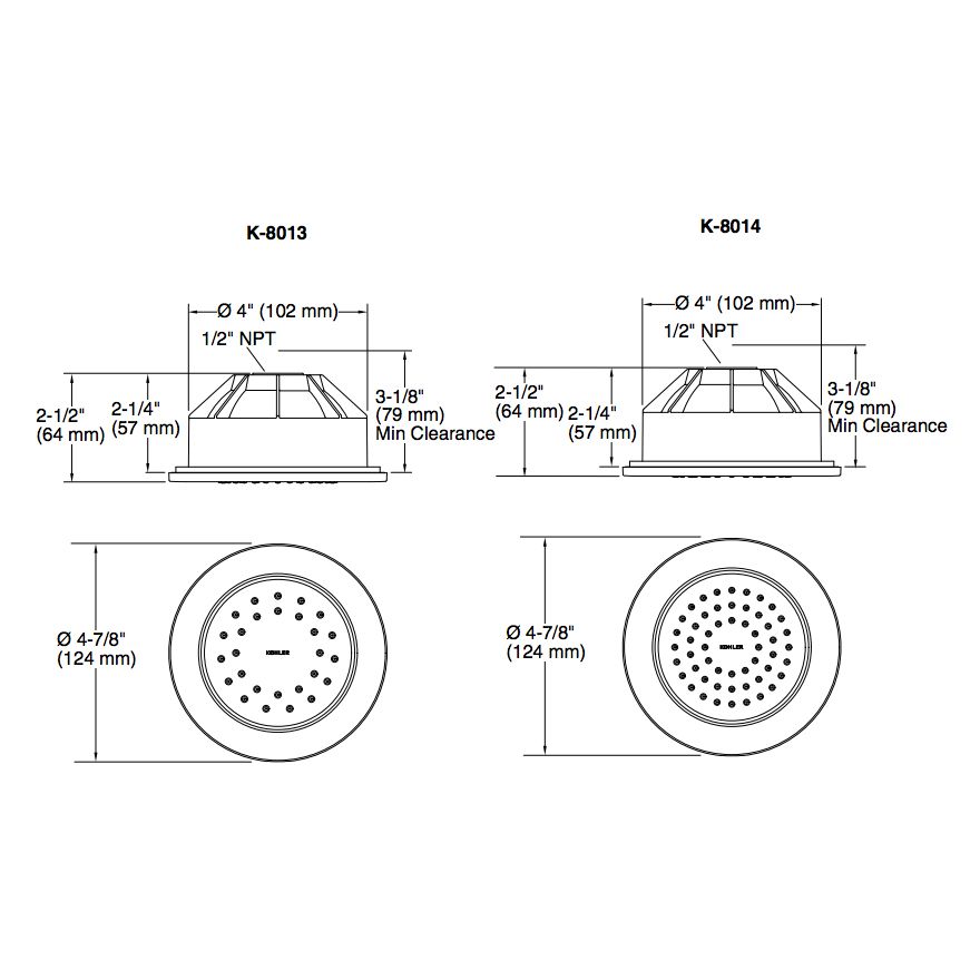 Kohler 8014-BV Watertile Round 54-Nozzle Body Spray With Soothing Spray 2