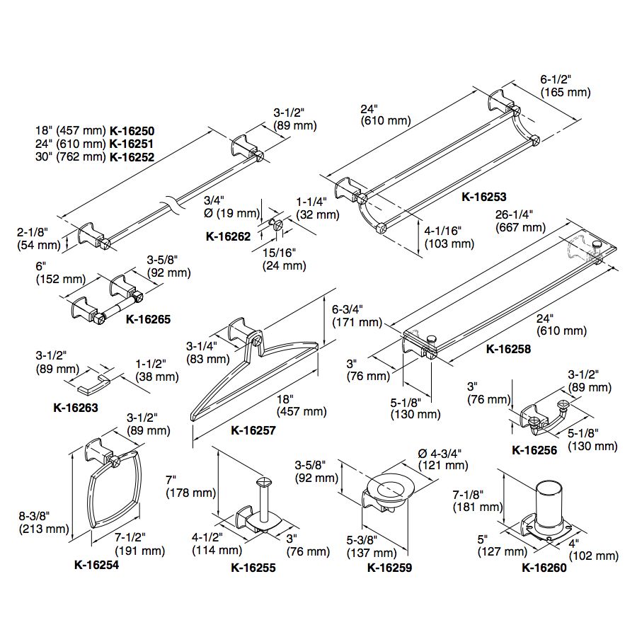 Kohler 16263-CP Margaux Pull Cabinet Hardware 2