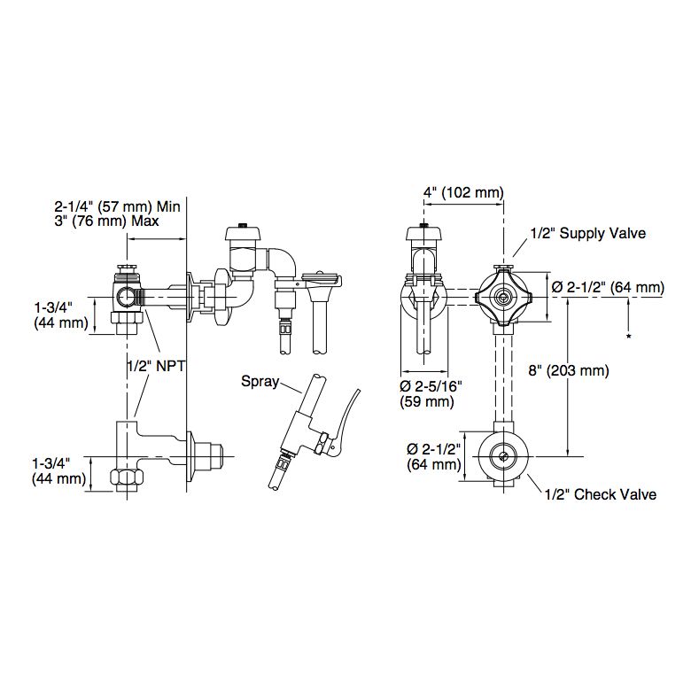 Kohler 13931-2A-CP Triton Built-In Bedpan Washer With Washer Standard Sprayhead And Handle 2