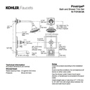 Kohler T13133-3A-CP Pinstripe Pure Rite-Temp Pressure-Balancing Bath And Shower Faucet Trim With Cross Handle Valve Not Included 2
