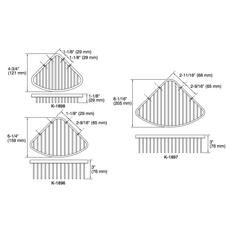 Kohler 1896-SN Medium Shower Basket 2