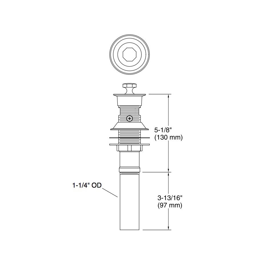 Kohler 7127-SN Lavatory Drain With Non-Removable Metal Stopper And Without Overflow 2