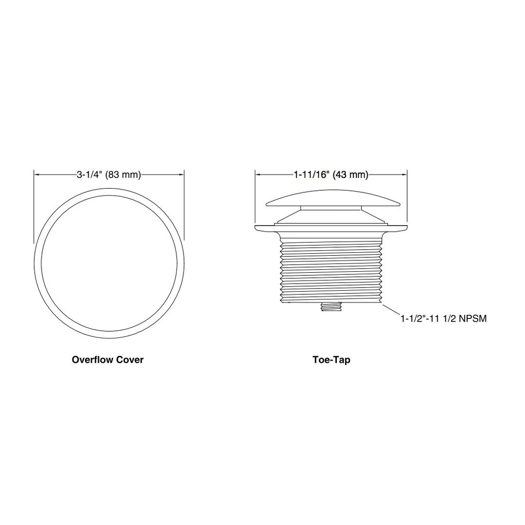 Kohler 7142-BN Clearflo Retrofit Toe Tap Conversion Kit 2