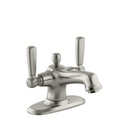 Kohler 10579-4-BN Bancroft Monoblock Lavatory Faucet With Escutcheon And Metal Lever Handles 1