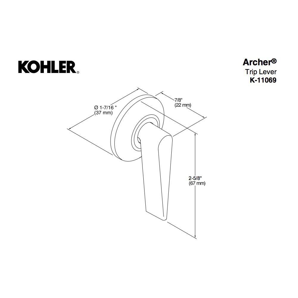 Kohler 11069-BV Archer Trip Lever 2