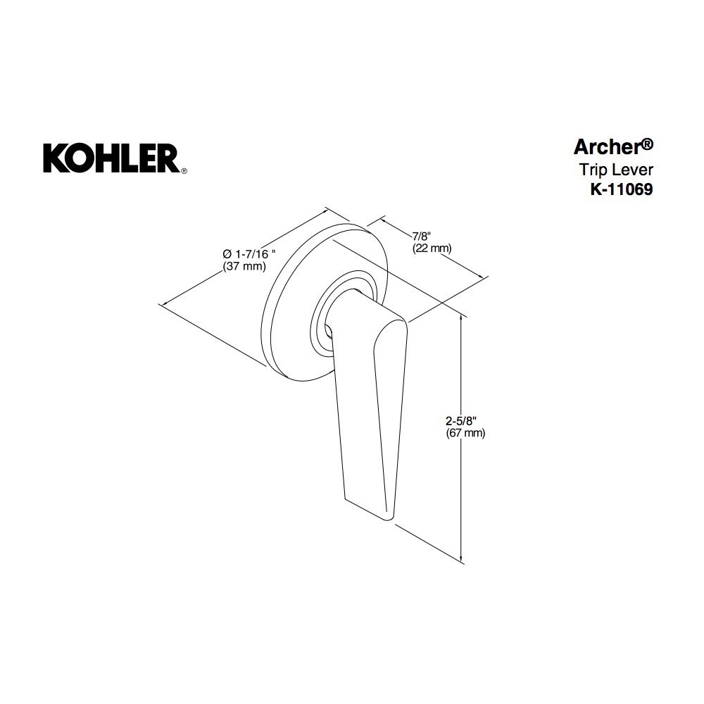 Kohler 11069-SN Archer Trip Lever 2
