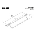 Kohler 11413-CP Bancroft 24 Double Towel Bar 2