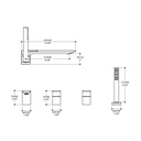 Aquabrass 92017 Alpha Deckmount Tub Filler With Handshower And 2 Mixers Brushed Nickel 2