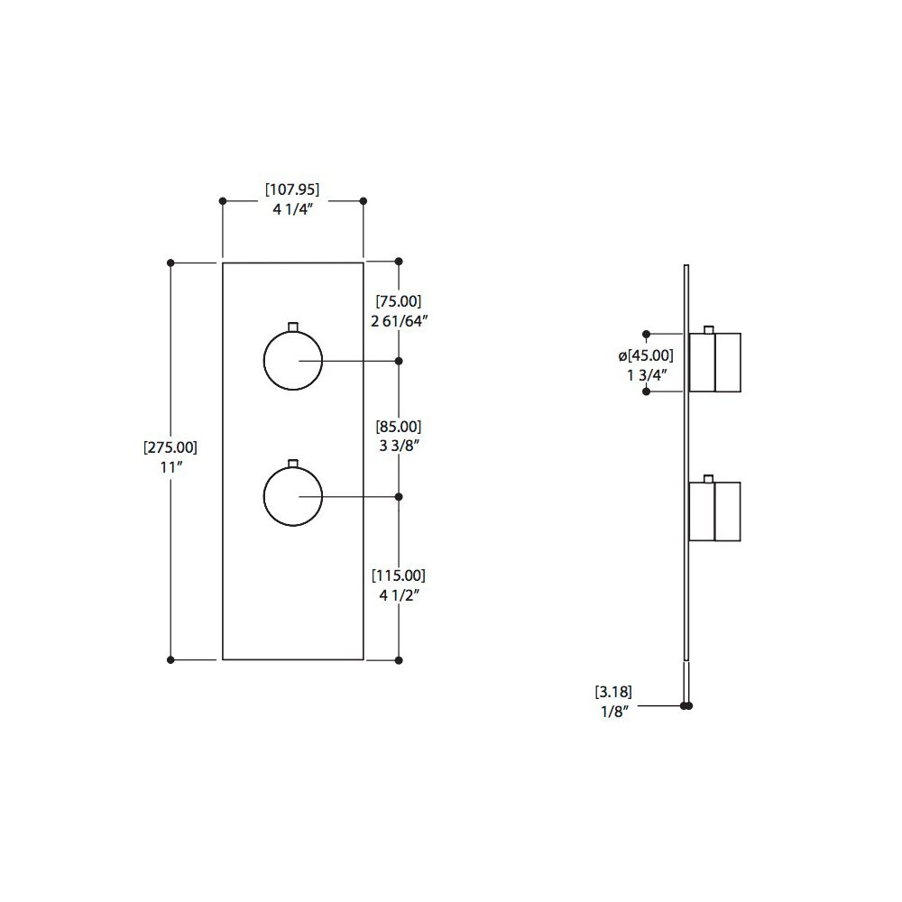 Aquabrass SR3195 Trim Set For 1/2 Thermostatic Valve 12001 Brushed Nickel 2