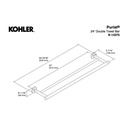 Kohler 14375-BV Purist Double Towel Bar 2