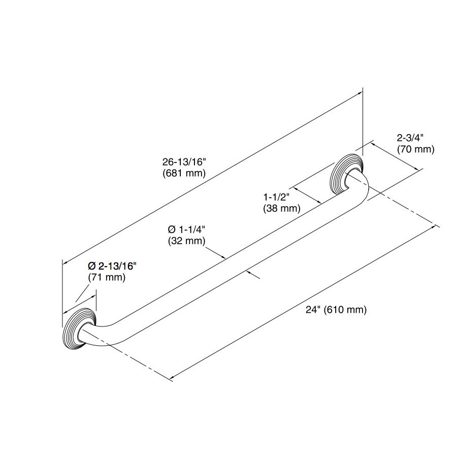 Kohler 10542-BN Traditional 24 Grab Bar 2