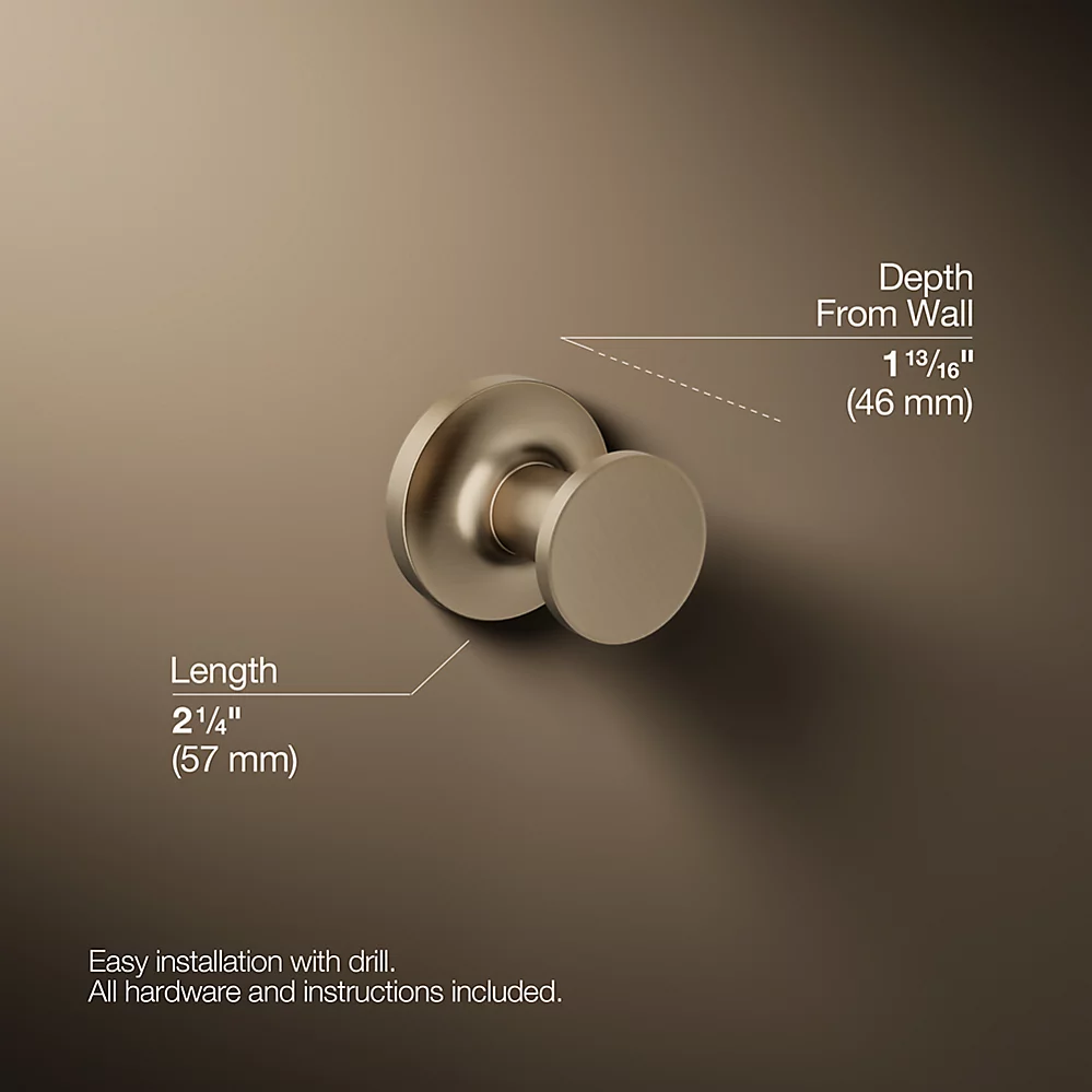 Kohler 14443-BV Purist Robe Hook 2
