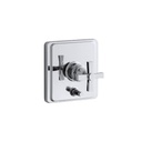 Kohler T98757-3A-CP Pinstripe Rite-Temp Pressure-Balancing Valve Trim With Diverter And Plain Cross Handle Valve Not Included 1