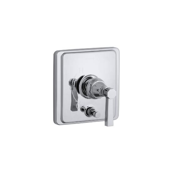 Kohler T98757-4A-CP Pinstripe Rite-Temp Pressure-Balancing Valve Trim With Diverter And Plain Lever Handle Valve Not Included 1