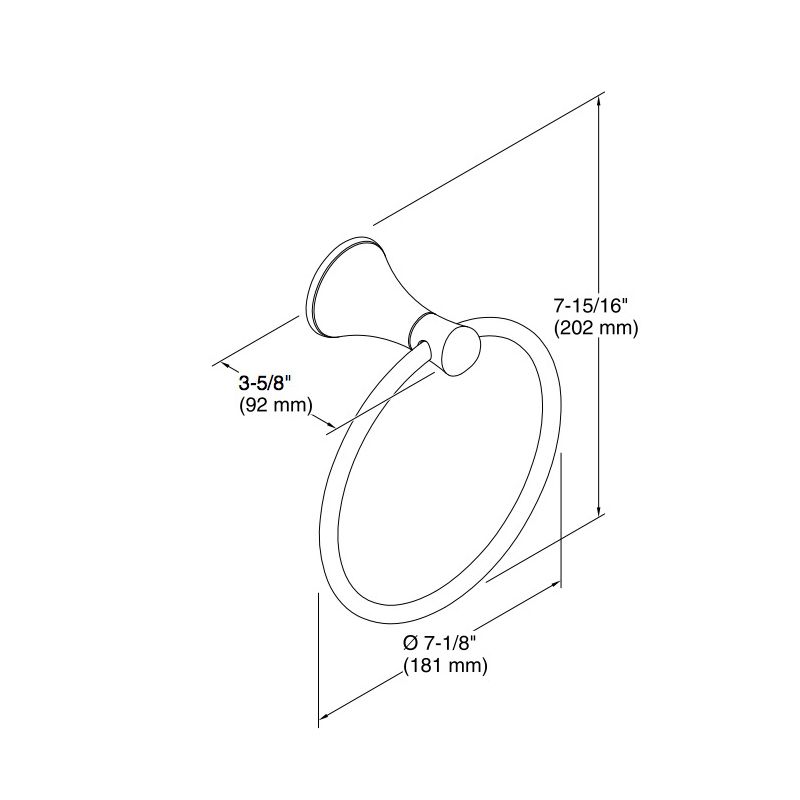 Kohler 13435-CP Coralais Towel Ring 2