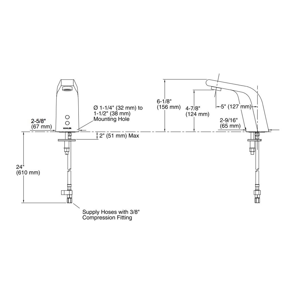 Kohler 13461-CP Sculpted Touchless Lavatory Faucet 2