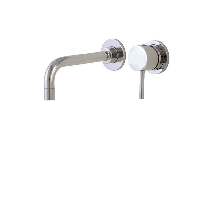 Aquabrass 61028 Volare Straight Wallmount Lavatory Faucet Brushed Nickel 1